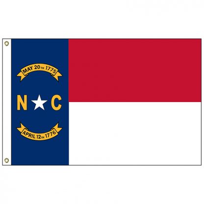 SF-101-NCAROLINA North Carolina 12" x 18" Nylon Flag with Heading and Grommets-0