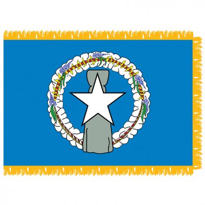 SFI-203-NMARIANAS Northern Marianas 3' x 5' Indoor Flag with Pole Hem & Golden Fringe-0