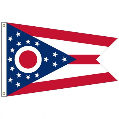 SF-105P-OHIO Ohio 5' x 8' 2-ply Polyester Flag with Heading and Grommets-0