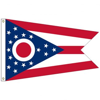 SF-103P-OHIO Ohio 3' x 5' 2-ply Polyester Flag with Heading and Grommets-0