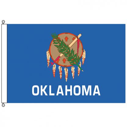 SF-812-OKLAHOMA Oklahoma 8' x 12' Nylon Flag with Rope and Thimble-0
