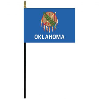 MRF-46-OKLAHOMA Oklahoma 4" x 6” Staff Mounted Rayon-0