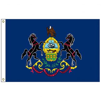 SF-105P-PENNSYLVANIA Pennsylvania 5' x 8' 2-ply Polyester Flag with Heading and Grommets-0