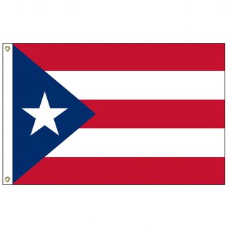 SF-105-PUERTORICO Puerto Rico 5' x 8' Nylon Flag with Heading and Grommets-0