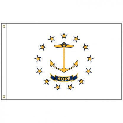 SF-104P-RHODEISLAND Rhode Island 4' x 6' 2-ply Polyester Flag with Heading and Grommets-0