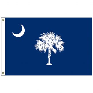 SF-105P-SOUTHCAROLIN South Carolina 5' x 8' 2-ply Polyester Flag with Heading and Grommets-0