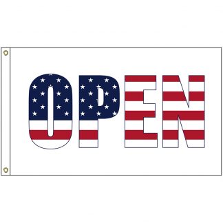 USA-OPEN-35 Open USA 3' x 5' Knit Poly Flag with Heading and Grommets-0
