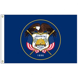 SF-104P-UTAH Utah 4' x 6' 2-ply Polyester Flag with Heading and Grommets-0