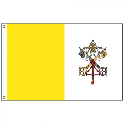 093150 Papal 2' x 3' Nylon Flag with Heading and Grommets-0