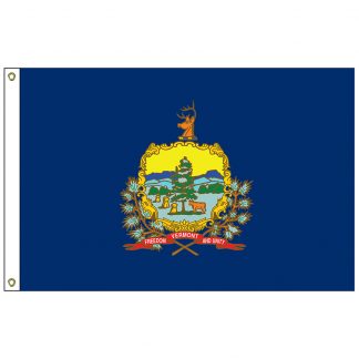 SF-105P-VERMONT Vermont 5' x 8' 2-ply Polyester Flag with Heading and Grommets-0
