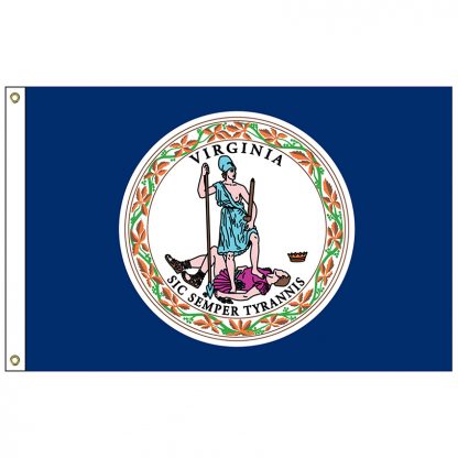 SF-105P-VIRGINIA Virginia 5' x 8' 2-ply Polyester Flag with Heading and Grommets-0
