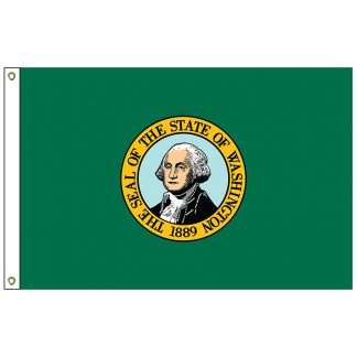 SF-104P-WASHINGTON Washington 4' x 6' 2-ply Polyester Flag with Heading and Grommets-0