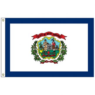 SF-105P-WESTVIRGINIA West Virginia 5' x 8' 2-ply Polyester Flag with Heading and Grommets-0