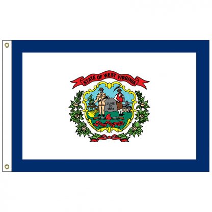 SF-101-WVIRGINIA West Virginia 12" x 18" Nylon Flag with Heading and Grommets-0