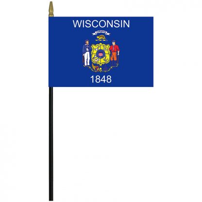 MRF-46-WISCONSIN Wisconsin 4" x 6” Staff Mounted Rayon-0