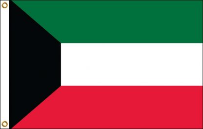 FW-130-KUWAIT Kuwait 2' x 3' Outdoor Nylon Flag with Heading and Grommets-0