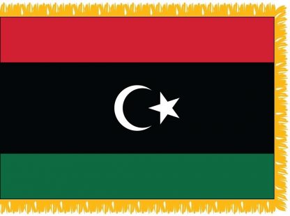 FWI-210-4X6NEWLIBYA Libya (2011-Present) 4' x 6' Indoor Flag with Pole Sleeve and Fringe-0