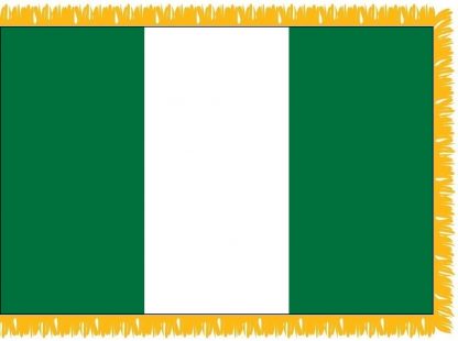 FWI-215-3X5NIGERIA Nigeria 3' x 5' Indoor Flag with Pole Sleeve and Fringe-0