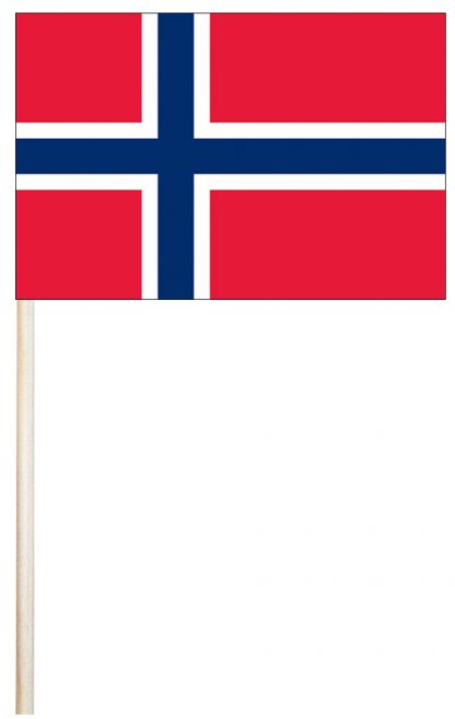 ECM-46-NORWAY Norway 4" x 6" Mtd Cotton Stick Flag-0