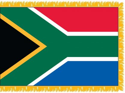FWI-235-3X5SOUTHAFRI South Africa 3' x 5' Indoor Flag with Pole Sleeve and Fringe-0