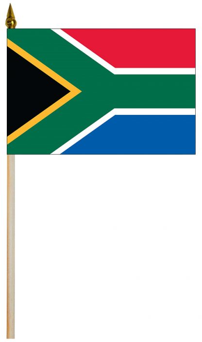 EPC-1218-SOUTHAFRICA South Africa 12" x 18" Staff-mounted Polyester Stick Flag-0