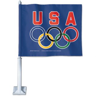 USA-CARFLAG USOC Olympic Rings Car Flag-0