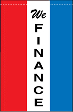 WC-8V-WEFINANCE We Finance 2.5' x 5' Windchaser Vertical Message Flag-0