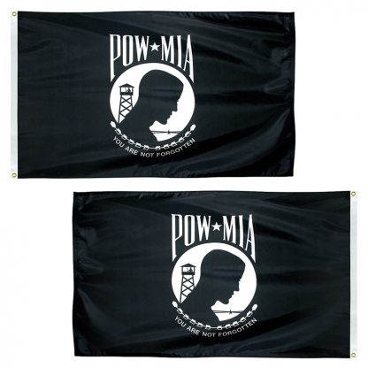 PWD-610 POW-MIA 6' x 10' Double Sided Outdoor Nylon Flag with Heading and Grommets-0