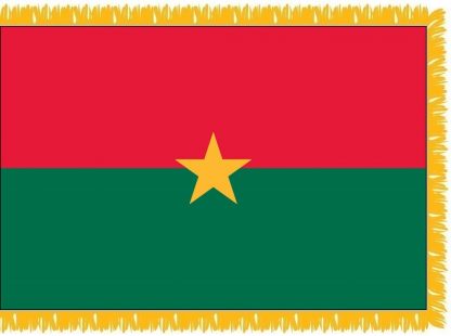 FWI-225-4X6BURKINA Burkina 4' x 6' Indoor Flag with Pole Sleeve and Fringe-0