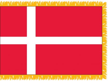 FWI-215-4X6DENMARK Denmark 4' x 6' Indoor Flag with Pole Sleeve and Fringe-0