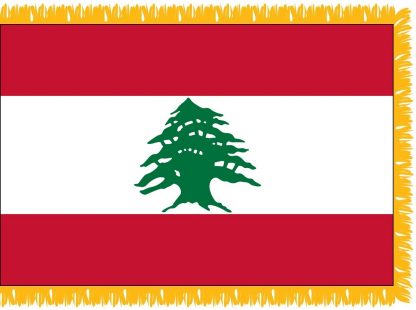 FWI-230-4X6LEBANON Lebanon 4' x 6' Indoor Flag with Pole Sleeve and Fringe-0