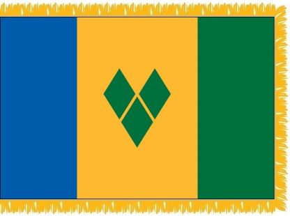 FWI-230-4X6STVINCENT St. Vincent 4' x 6' Indoor Flag with Pole Sleeve and Fringe-0