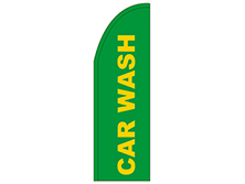 Green Car Wash Half Drop Feather Flag