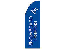 Snowboard Lessons Half Drop Feather Flag