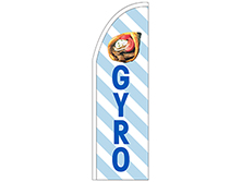 White & Blue Gyro Half Drop Feather Flag