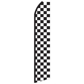 SWOOP-013 12' Digitally Printed Black/White Checkered Swooper Banner-0