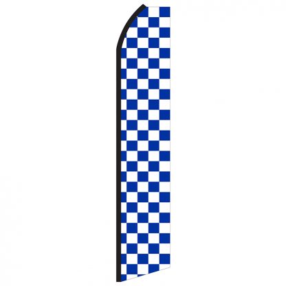 SWOOP-015 12' Digitally Printed Blue/White Checkered Swooper Banner-0