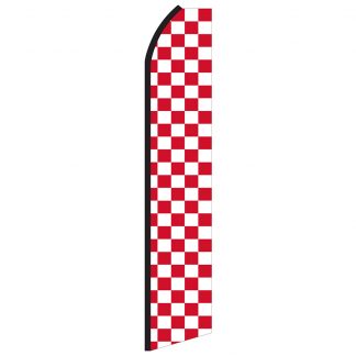 SWOOP-016 12' Digitally Printed Red/White Checkered Swooper Banner-0