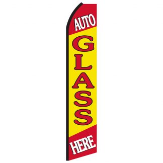 SWOOP-020 12' Digitally Printed Auto Glass Here Swooper Banner-0