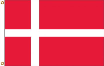 PCF-35B-DENMARK Denmark 3' x 5' 68D Polyester Flag with Heading and Grommets-0