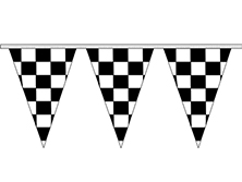 12''x18" Triangular 4 Mil Checkered Pennant Strings