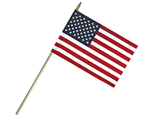 Lightweight Cotton U.S. Stick Flags With Spear Top