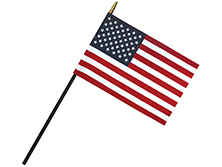 Deluxe Polyester U.S. Stick Flags With Spear Top