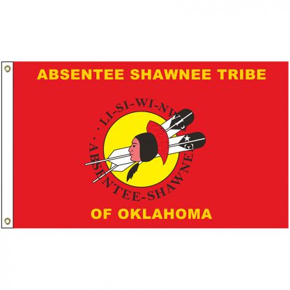 NAT-5x8-ABSENTEE 5' x 8' Absentee Shawnee Tribe Flag With Heading And Grommets-0