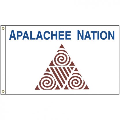 NAT-2x3-APALACHEE 2' x 3' Apalachee Nation Tribe Flag With Heading And Grommets-0