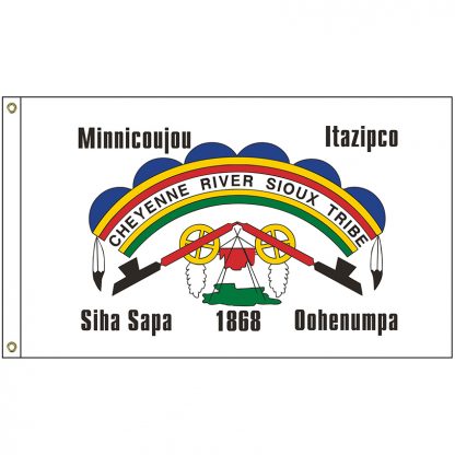 NAT-4x6-CRS 4' x 6' Cheyenne River Sioux Tribe Flag With Heading And Grommets-0