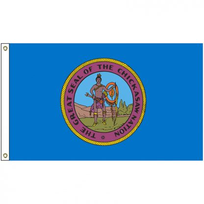 NAT-5x8-CHICKASAW 5' x 8' Chickasaw Tribe Flag With Heading And Grommets-0