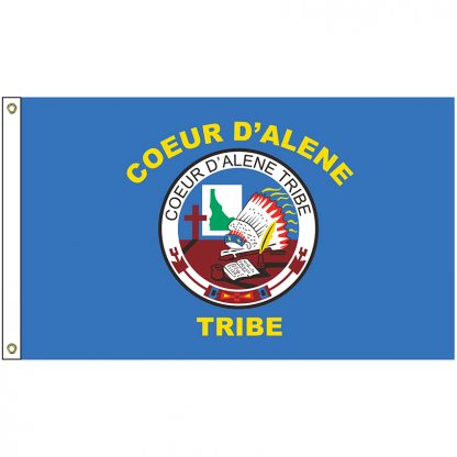 NAT-3x5-CDA 3' x 5' Coeur d'Alene Tribe Flag With Heading And Grommets-0