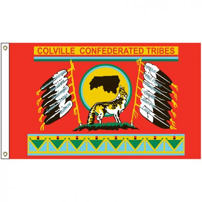 NAT-5x8-CCT 5' x 8' Colville Confederated Tribes Flag With Heading And Grommets-0