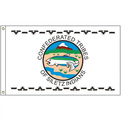 NAT-5x8-SILETZ 5' x 8' Confederated Tribes of the Siletz Reservation Flag With Heading And Grommets-0